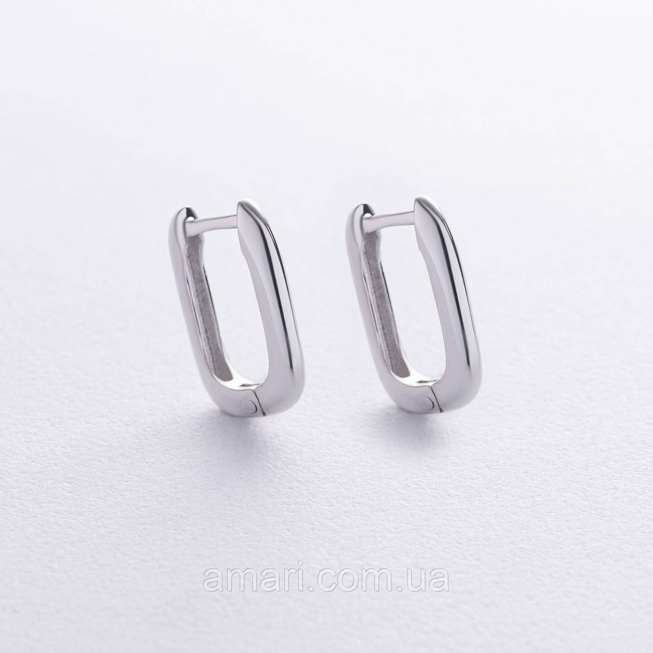 Сережки "Етель" у білому золоті с08733, фото 1