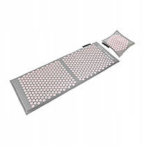 Килимок акупунктурний з подушкою 4FIZJO Eco Mat XL Аплікатор Кузнєцова Grey/Pink (P-5907739313607), фото 6