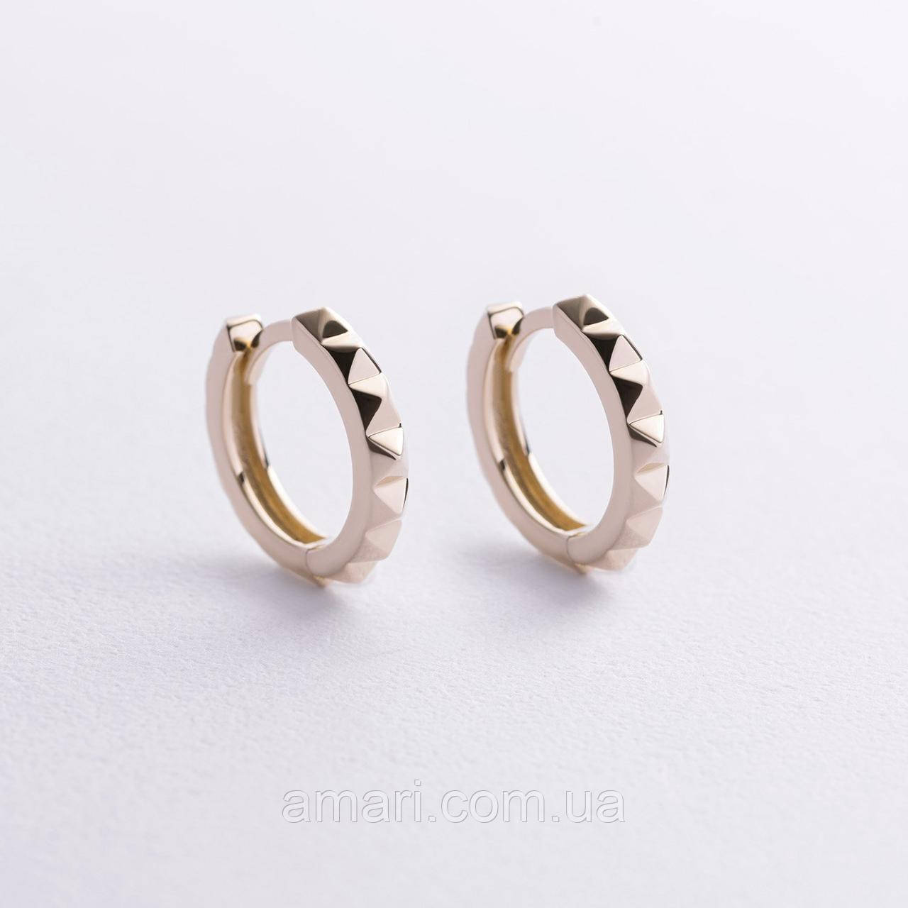 Сережки — кільця "Mona" в жовтому золоті с08874, фото 1