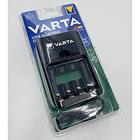 Зарядний пристрій "Varta usb quattro 57652" на 4 слоти для акумуляторів AA, AAA типу Ni-Mh, USB-вихід + кабель