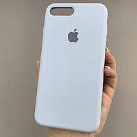 Чехол для Apple iPhone 8 Plus силиконовый кейс с микрофиброй на телефон айфон 8 плюс голубой slk