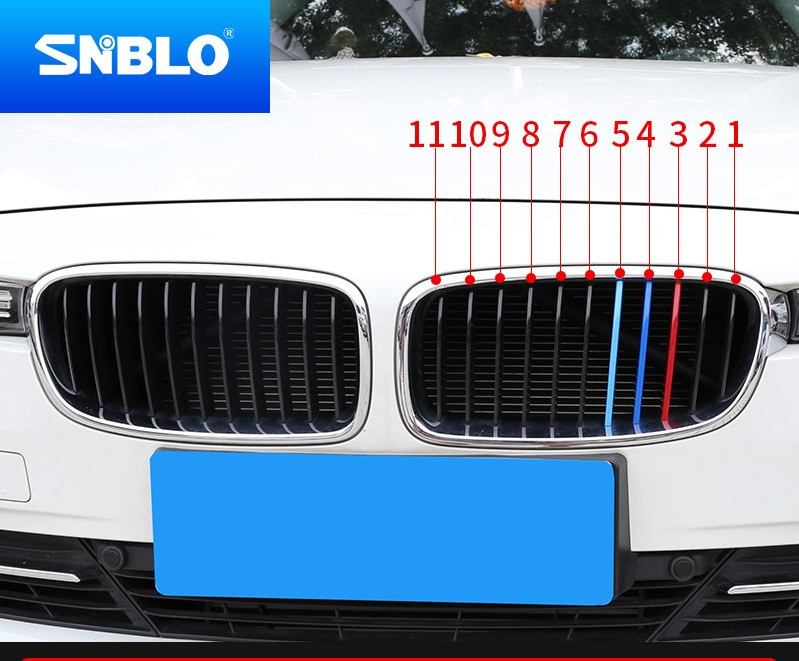 Накладки на ніздрі BMW Накладки на решітку БМВ Вставки в решітку БМВ / 3 Серія F30/F35 / 13-19року, фото 1