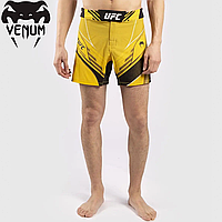 Легкие шорты для единоборств мужские ММА Venum Authentic UFC FightNight Short Fit Pro Line Yellow