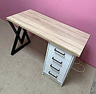 Стіл манікюрний у стилі LOFT на  металевій ніжці зі шухлядою карго, фото 2