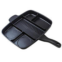 Сковорода гриль с антипригарным покрытием Magic Pan на 5 секций, Ch2, Хорошее качество, сковорода гриль,