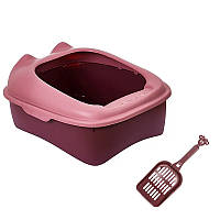 Туалет для кошек Taotaopets 268802 Pink 40*30*20 cm лоток для котов с лопаткой 1шт