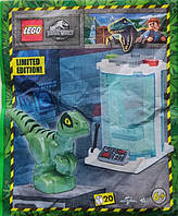 Конструктор LEGO Jurassic World minifigures Raptor with Incubator paper bag, минифигурка Лего Мир динозавров