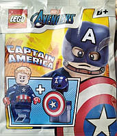 Конструктор LEGO SUPER HEROES minifigures Captain America foil pack #1, 242106 минифигурка Лего Супергерои