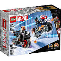 Конструктор ЛЕГО дитячий LEGO Super Heroes Мотоцикли Чорної Вдови та Капітана Америка