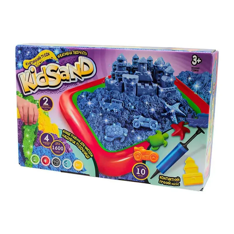 Кінетичний пісок KidSand 1600г + пісочниця "Danko Toys", фото 1