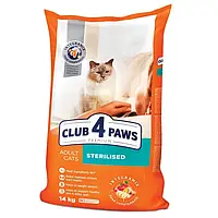 Сухой корм для стерилизованных кошек Club 4 Paws Premium 14 кг (курица)