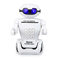 Сейф детский "Робот Piggy bank" | Копилка-робот | Детская копилка с кодовым замком и настольной лампой