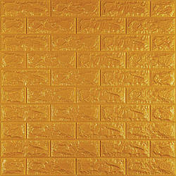 3D панель самоклеюча цегла Золотий 700х770х7мм (011-7) SW-00000052