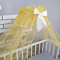 Балдахін на дитяче ліжечко з легкої дихаючої євро-сітки (євро-фатін) 3х1,7 метри - Жовтий