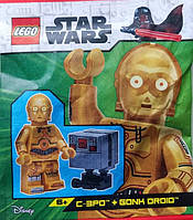 Конструктор LEGO Star Wars minifigures C-3PO and Gonk Droid paper bag, 912310, мініфігурка Лего Зоряні війни C-3PO та дроїд Гонк,