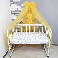Балдахін-шатер на дитяче ліжечко з легкої дихаючої євро-сітки (євро-фатін) 9х1,7 метри - Жовтий