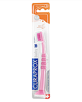 Зубна щітка дитяча Curaprox CS BABY з гумованою ручкою (0-4 РОКІВ) (Рожевий - Рожевий) Швейцарія Курапрокс