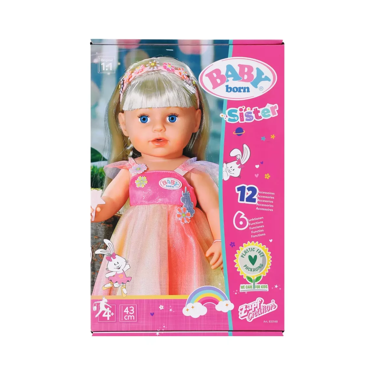 BABY BORN ЛЯЛЬКА СЕСТРИЧКА SOFT TOUCH У СУКНІ ЄДИНОРОГО 43см  833148