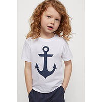 Детская футболка H&M на мальчика 8-10 лет - р.134-140 - якорь