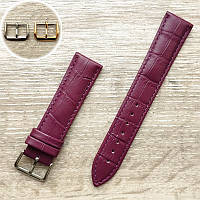 16 18 20 22 24 мм Lizard Кожа. Фиолетовый ремешок в часы кожаный, часовой ремень для часов из кожи 14 мм