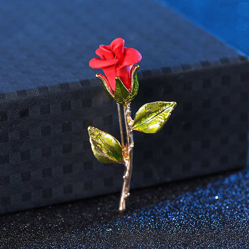 Ніжна міні броша квітка червона Троянда для жінок, елегантна брошка для костюма, брошка шпилька на комірі