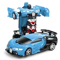 Машинка трансформер Bugatti Robot Car Size 18, радиоуправляемая / Детская машинка на пульте управления