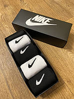 Высокие женские Носки/Шкарпетки Nike/найк - Белые - размеры 35 - 38 (найк) Подарочный набор в коробке 4 пар