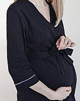 Комплект халат і сорочка у пологовий (чорний), фото 9