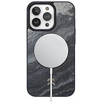 Чехол из натурального камня Woodcessories Bumper Case with MagSafe Camo Grey для iPhone 14 Pro