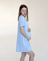 Комплект халат і сорочка у пологовий (пастельний блакитний), фото 4