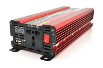 Інвертор напруги NV-1500 (900Вт)+LCD, 12/220V, approximated, 1 універсальна розетка, клем, Box, фото 1