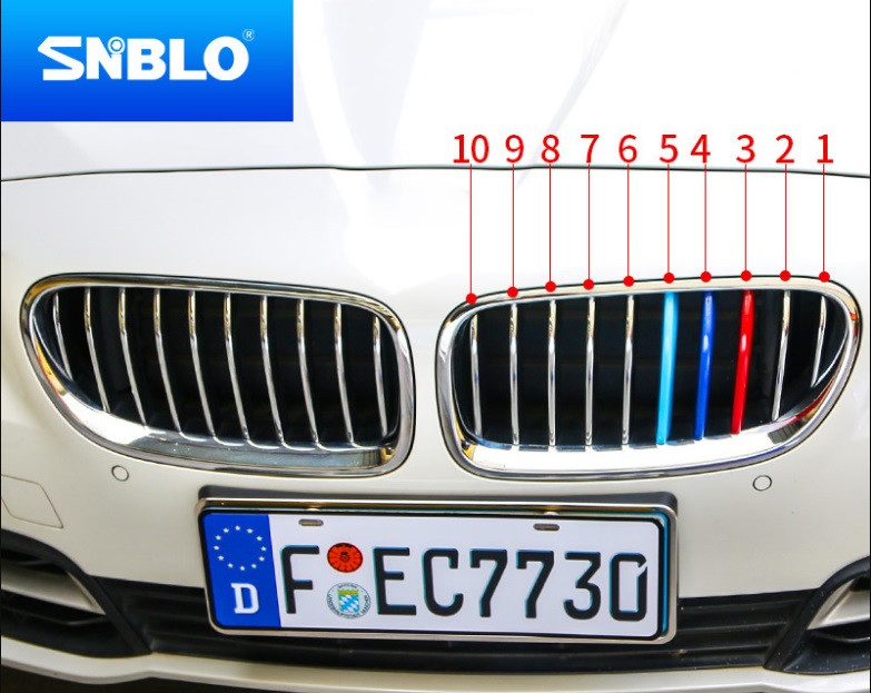 Накладки на ніздрі BMW Накладки на решітку БМВ Вставки в решітку БМВ / 5 Серія F10/F11/F18 / 14-17 року, фото 1