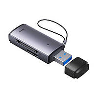 Кардридер SD/TF to USB-A 3.0 для ноутбука | Baseus Lite Series Gray