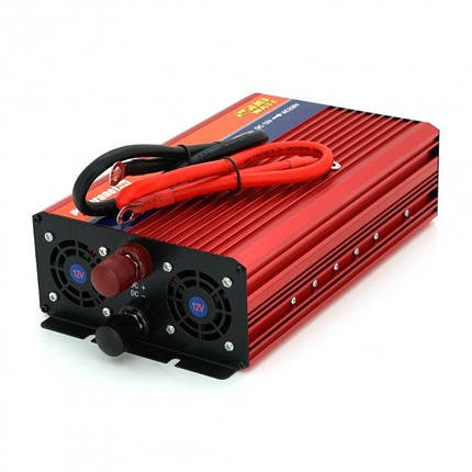 Інвертор напруги NVN-2500 (1500Вт) LCD, 12/220V, approximated, 1 універсальна розетка, клеми, Box, фото 3