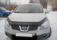 Дефлектор капота на Nissan Qashqai 2006-2010. Мухобойка на Nissan Qashqai