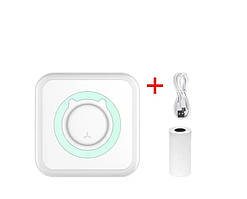 Портативний термопринтер Mini Printer C15 для друку зі смартфона без заправлення чорнила (м'ятний)