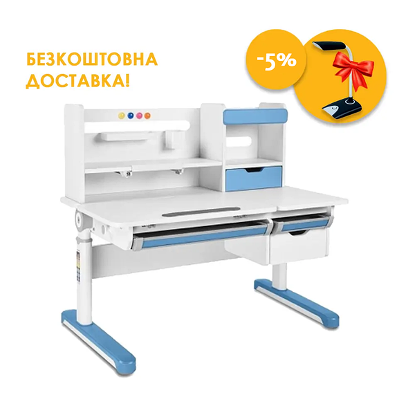 Регульована парта для школяра FunDesk Sentire Blue, фото 1