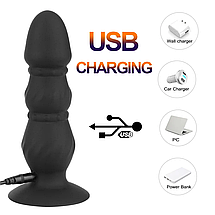 Анальна пробка Cooper Hole силіконова з вібрацією на пульті керування, фото 2