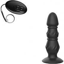 Анальна пробка Cooper Hole силіконова з вібрацією на пульті керування, фото 3
