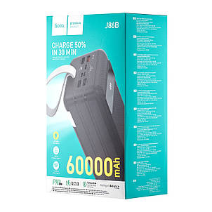 Power Bank Hoco J86B Electric 22.5W fully compatible power bank 60000mAh Black, фото 2