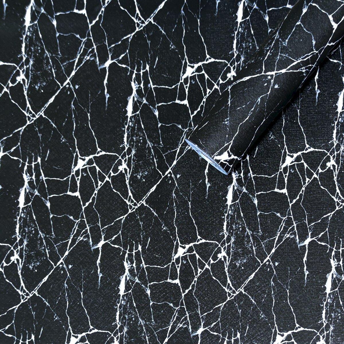 Самоклеюча плівка чорний мармур 0,45х10м SW-00001206, фото 1