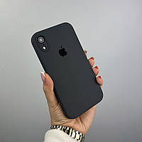 Силіконовий чохол із квадратними бортами на iPhone Xr Dark grey (15)