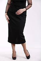 Черная длинная юбка женская прямая трикотажная классическая большого размера 56