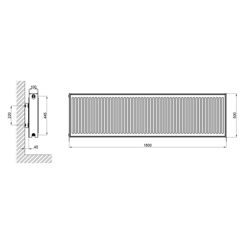 Радиатор стальной Thermo Alliance 22 тип 500х1800 боковое подключение - фото 2 - id-p2084436233