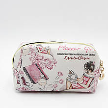 Косметичка маленькая розовая Planner Girl, удобная сумка-косметичка дорожная из кожзама топ