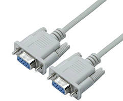 Нуль-модемний кабель RS232 DB9 COM мама-мама 1,5 м