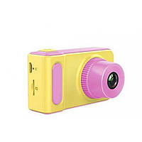 Фотоаппарат детский Photo Camera Kids V7 5369 450 мАч желтый с розовым