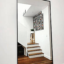 Дзеркало настінне у алюмінієвій чорній рамі з кріпленнями 170х70 см