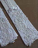 Весільні рукавички без пальців в білому відтінку, фото 2