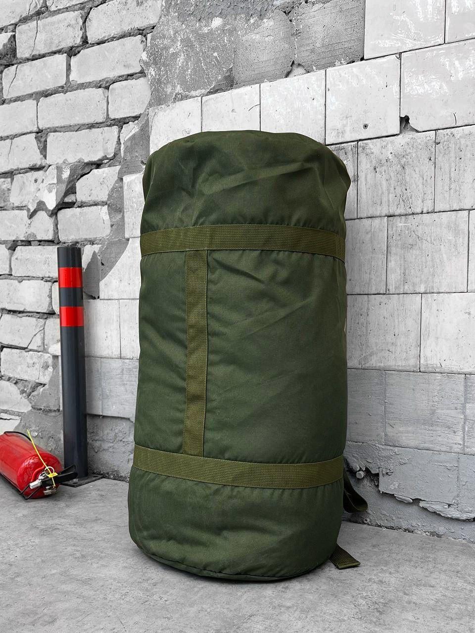 Тактический баул 80 л Олива, военная водонепроницаемая прочная вещевая сумка-рюкзак Полиамид - фото 2 - id-p2084513668